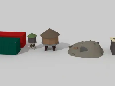 Street Pack Low-poly 3D model