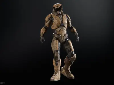 CyberSuit 03 Low-poly 3D model