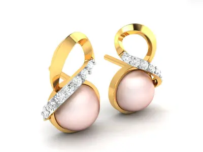 Opal Stone Earrings 3D print model