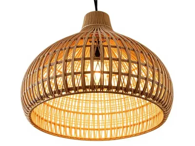 Wicker Pendant Lamp Model Pack with Detailed Textures Low-poly 3D model