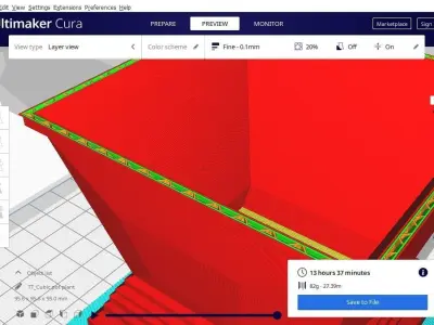 Cubic pot flower plant 3D print model