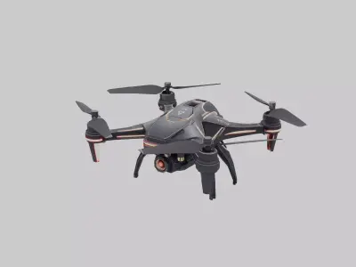 Futuristic Quadcopter Drone Low-poly 3D model