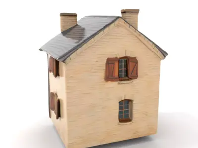 Rustic Stone Cottage model pack Low-poly 3D model