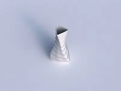Vase twist puffy triangle with horizontal layers 3D print model