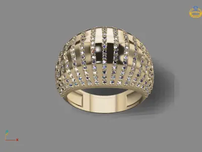 STL 3DM Print Ready Women Diamond Ring Lightweight Printable  3D print model 134