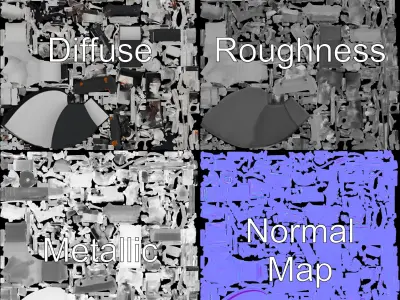 Industrial Machine D Model Pack Low-poly 3D model