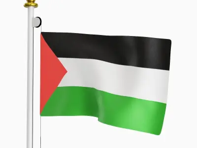 Flag of the Palestine Low-poly 3D model