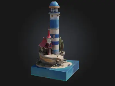 Lighthouse Haven  A Beacon of Serenity and Strength 3D model