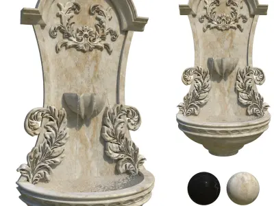 Classic Wall Fountain 01 3D model