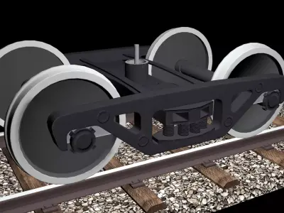 Train bogie Free low-poly 3D model