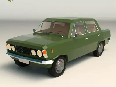 Low Poly Sedan Car 11 Low-poly 3D model