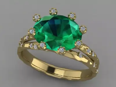 Ring Stone flower  3D print model