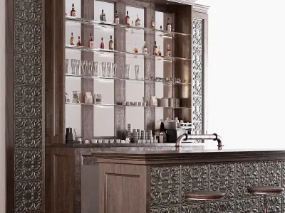 Classic Pub Bar Counter  3D model