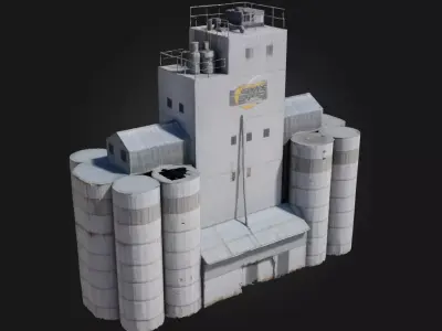 Grain Silo Complex  Industrial Backbone of Rural Infrastructure 3D model