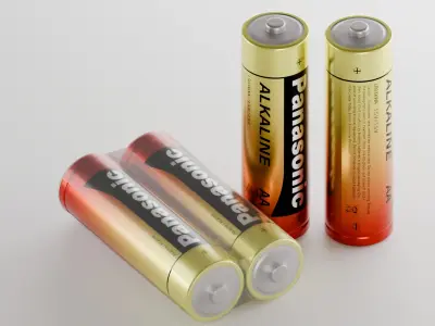 AA Battery Alkaline Free 3D model