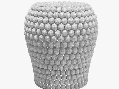 Rouge decor iron beaded black stool 3D model