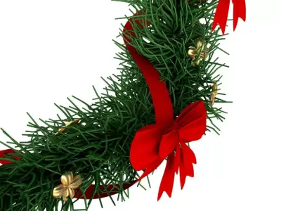 Christmas Corner Decoration with Bows 3D model