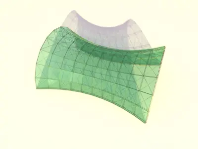 Architectural spaceframe arched structure  3D model