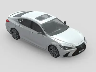 Lexus ES FSport 2022 Low-poly 3D model
