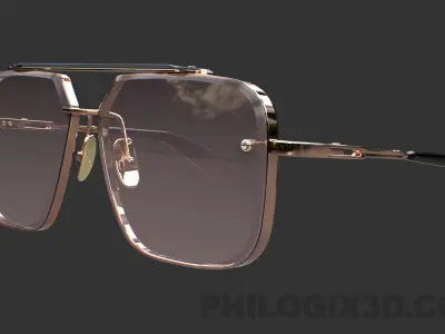 DITA MACH SIX Sunglasses Men Low-poly 3D model