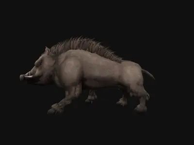 animated boar Low-poly 3D model