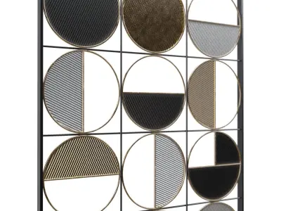 Half Circle 40 High Multi Color Metal Wall Art PBR 3D model