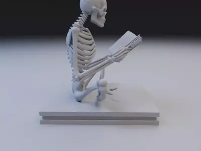 skeleton decoration for book shelf 3D print model