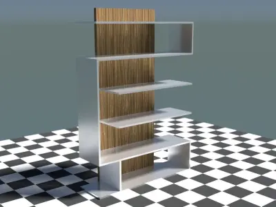Decorative Bookshelf Free low-poly 3D model