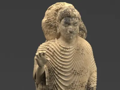 Statue shakyamuni gandhara 3D model