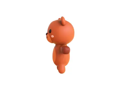Cartoon Brown Bear 3D model