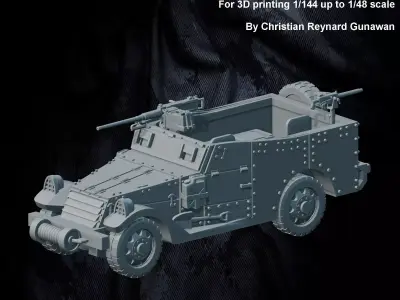 WWII USA M3 Scout car 3D print model