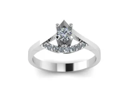 Female Solitaire Ring Ready To Print 3D print model