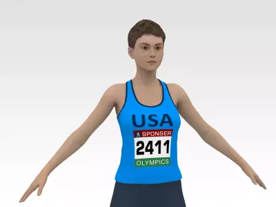2 Female Track Athletes Collection 3D Model Pack