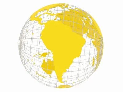 Globe News Skeleton Yellow 3D model