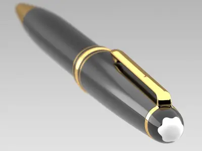 Original Montblanc Meisterstuck Gold-Coated Classique Pen Low-poly 3D model
