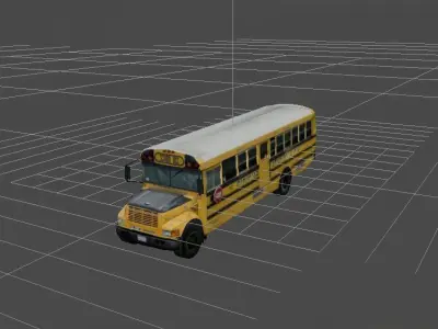 School Bus 3D Model Low-poly 3D model
