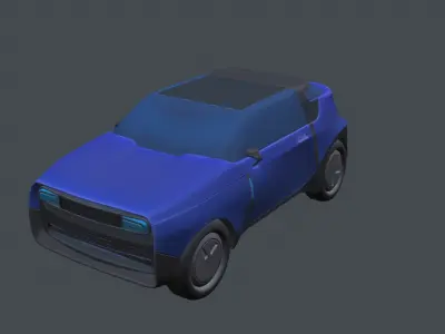 Futuristic stylized hatchback Low-poly 3D model