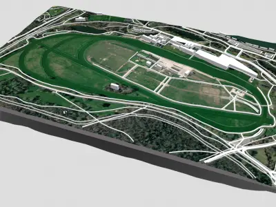 Longchamp racecourse Paris France 3D model