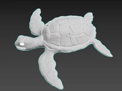 Ocean Turtle  Low-poly 3D model