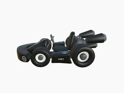 Cartoon Kart C08 Black - Vehicle Racing Design Low-poly 3D model