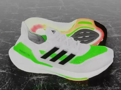 ADIDAS ULTRA BOOST 2021 - GREEN 3D SHOES Low-poly 3D model