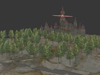 pubg dracula castle map Low-poly 3D model