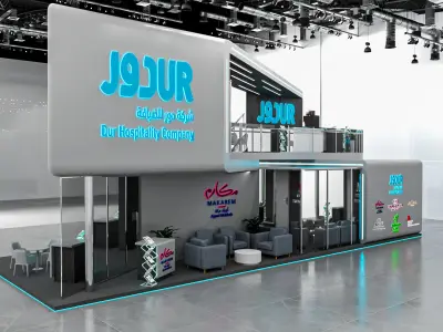 booth 15x6 two floor 3D model