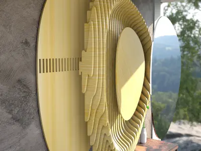 Parametric Mirror-01 DXF laser cutting file 3D model