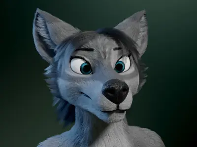 Helena Anthro Wolf 3D model