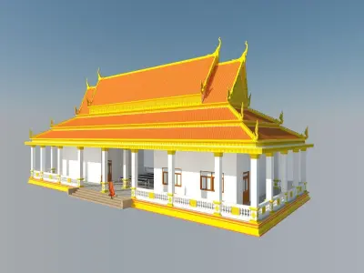 khmer architecture Low-poly 3D model