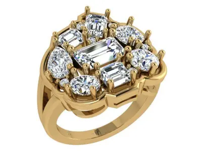 Fashion Diamond Luxury Ring 4189 3D print model