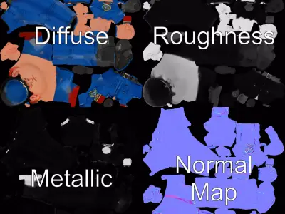 Police Officer Model Pack with Detailed Uniform Low-poly 3D model