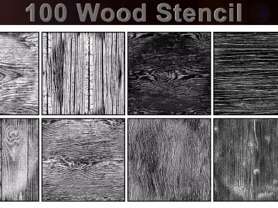 100 Wood Stencil High Quality 4k Low-poly 3D model