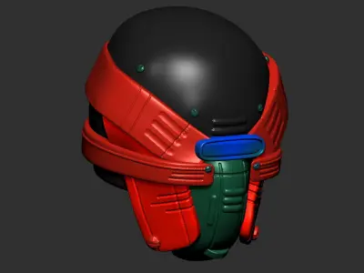 helmet high poly sculpt 3d printable ver 7 3D model 3D model 37